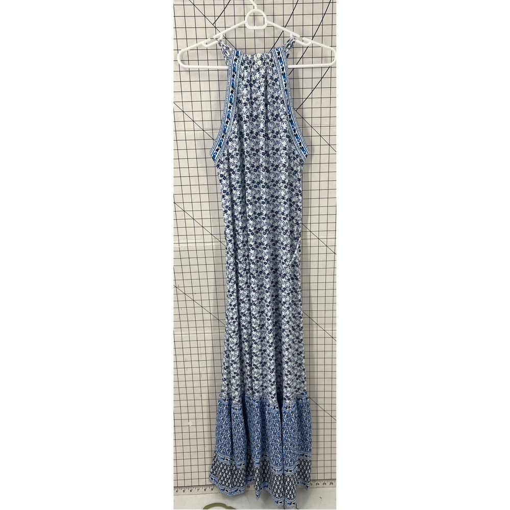 Loft, floral, print, tiered, halter style neckline, maxi dress M